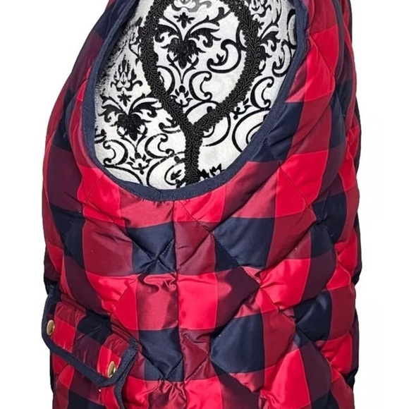 J. Crew Excursion Buffalo Check Plaid Quilted Down Puff Vest Size Large - Picture 8 of 9